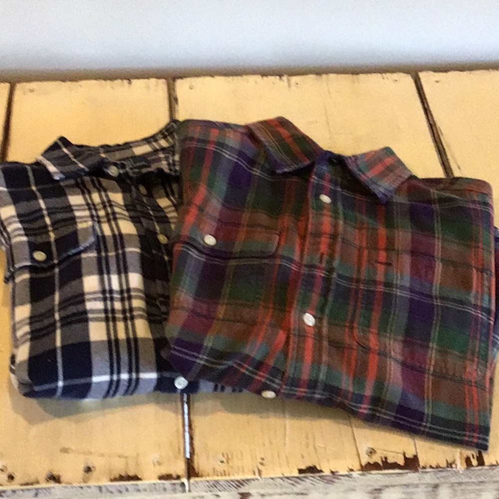 Ralph Lauren polo flannel shirts.